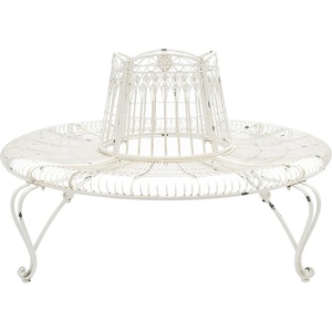 image:imageSAFAVIEH Outdoor  Ally Iron Tree Bench  Rustic Brown Iron Metal  Curved Scrollwork Garden Design  Ideal for Patio Deck Porch Garden 175 Seat Height PAT5019AAntique White