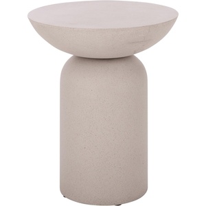 image:imageSAFAVIEH Outdoor  Dylan Round Pedestal Side Table  Beige  Fully Assembled  Weather Resistant  Ideal for Deck Patio Backyard 157 W x 157 D x 197 H PAT1300BBeige