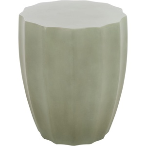 image:imageSAFAVIEH Outdoor  Jaslyn Accent Stool  Sage Concrete  Modern Sculptural Drum Design  Ideal for Living Room Patio Deck Sunroom 153 W x 153 D x 177 H VNN1010E