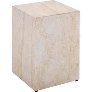 image:imageSAFAVIEH Outdoor  Tina Cube Accent Table  Smoke  Fully Assembled  Weather Resistant  Ideal for Deck Patio Backyard 118 W x 118 D x 177 H PAT6205BTravertine