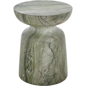 image:imageSAFAVIEH Outdoor  Tina Mushroom Accent Table  Green MarbleEffect  Fully Assembled  Weather Resistant  Ideal for Deck Patio Backyard 138 W x 138 D x 177 H PAT6209CGreen Marble