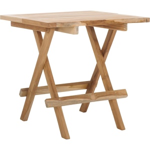 image:imageSAFAVIEH Outdoor Collection Saba Natural Solid Wood Teak Folding Square Table