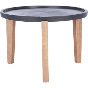 image:imageSAFAVIEH Outdoor Collection Valton NaturalBlack Side Table PAT1511ABlack