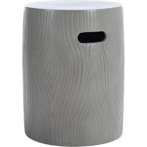 image:imageSAFAVIEH Outdoor Trunk Black Modern Concrete Round Accent TableGrey