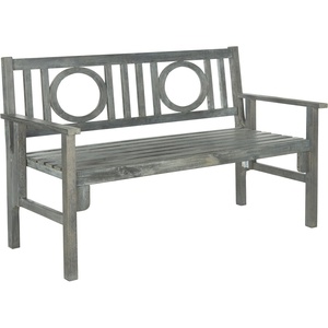 image:imageSAFAVIEH PAT6714K Outdoor Collection Piedmont Dark Slate Grey Folding BenchAsh Grey