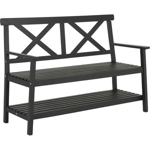 image:imageSAFAVIEH PAT6744A Collection Mayer Black 4921 Outdoor BenchDark Slate Gray