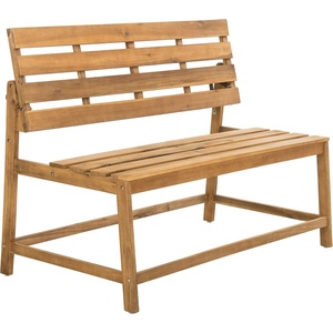 image:imageSAFAVIEH PAT6753A Collection Ruben Teak Balcony Bench and Table Outdoor SetNatural