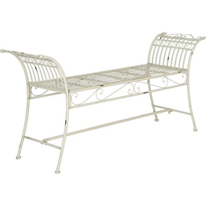 image:imageSafavieh Outdoor Collection Hadley Antique White BenchAntique White