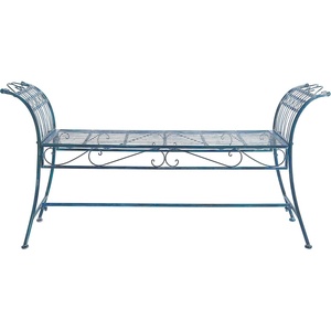 image:imageSafavieh Outdoor Collection Hadley Antique White BenchMossy Blue