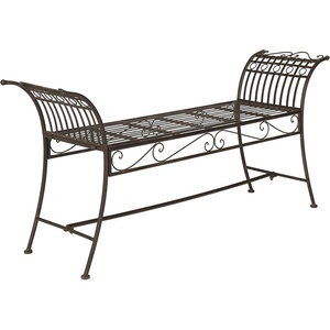 image:imageSafavieh Outdoor Collection Hadley Antique White BenchRustic Brown