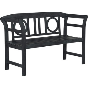 image:imageSafavieh PAT6743K Outdoor Collection Moorpark Grey 2 Seat Bench Dark Slate GrayDark Slate Gray