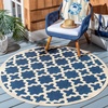 image:imageSAFAVIEH Courtyard Collection 53 x 77 RedBone CY6913 Indoor Outdoor Splashproof Easy Scrubbing Patio Backyard Mudroom Area RugNavyBeige