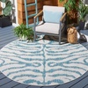 image:imageSAFAVIEH Courtyard Collection 8 x 10 GreyBlack CY8444 Indoor Outdoor Waterproof Easy Cleaning Patio Backyard Mudroom Area RugIvoryAqua
