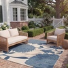 image:imageSAFAVIEH Courtyard Collection 8 x 11 AnthraciteBeige CY7321 Indoor Outdoor Waterproof EasyCleaning Patio Backyard Mudroom AreaRugBeigeBlue