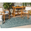 image:imageSAFAVIEH Courtyard Collection 8 x 11 Brown  Ivory CY8680 Indoor Outdoor Patio Backyard Mudroom Area RugTurquoise