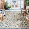 image:imageSAFAVIEH Courtyard Collection 8 x 11 Grey  Natural CY2098 Scroll Indoor Outdoor Waterproof EasyCleaning Patio Backyard Mudroom AreaRugNaturalBlue