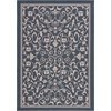 image:imageSAFAVIEH Courtyard Collection 8 x 11 Grey  Natural CY2098 Scroll Indoor Outdoor Waterproof EasyCleaning Patio Backyard Mudroom AreaRugNavyBeige