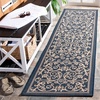 image:imageSAFAVIEH Courtyard Collection 8 x 11 Grey  Natural CY2098 Scroll Indoor Outdoor Waterproof EasyCleaning Patio Backyard Mudroom AreaRugNavyBeige