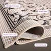 image:imageSAFAVIEH Courtyard Collection 8 x 11 Grey  Natural CY2098 Scroll Indoor Outdoor Waterproof EasyCleaning Patio Backyard Mudroom AreaRugSandBlack