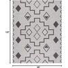 image:imageSAFAVIEH Courtyard Collection 8 x 11 Navy  Aqua CY8533 Indoor Outdoor Waterproof Easy Cleaning Patio Backyard Mudroom Area RugGreyBlack