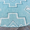 image:imageSAFAVIEH Courtyard Collection 8 x 11 Navy  Aqua CY8533 Indoor Outdoor Waterproof Easy Cleaning Patio Backyard Mudroom Area RugNavyAqua