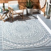 image:imageSAFAVIEH Courtyard Collection CY8734 Indoor Outdoor NonShedding Easy Cleaning Patio Backyard Porch Deck Mudroom Area Rug 8 x 11 Light Beige  TerracottaIvoryNavy