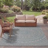image:imageSAFAVIEH Courtyard Collection CY8734 Indoor Outdoor NonShedding Easy Cleaning Patio Backyard Porch Deck Mudroom Area Rug 8 x 11 Light Beige  TerracottaLight GreyAqua