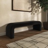 image:imageSAFAVIEH Couture  Caralynn Ivory Boucle Waterfall Upholstered Bench Fully Assembled 624 W x 181 D x 193 H SFV5027ABlack Boucle