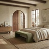 image:imageSAFAVIEH Couture  Caralynn Ivory Boucle Waterfall Upholstered Bench Fully Assembled 624 W x 181 D x 193 H SFV5027ADark Green