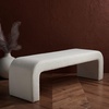 image:imageSAFAVIEH Couture  Caralynn Ivory Boucle Waterfall Upholstered Bench Fully Assembled 624 W x 181 D x 193 H SFV5027AWhite