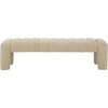 image:imageSAFAVIEH Couture Collection  Bellisima Amber Channel Tufted Chenille Bench Modern Upholstered Accent Seating SFV5127JTan