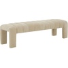 image:imageSAFAVIEH Couture Collection  Bellisima Amber Channel Tufted Chenille Bench Modern Upholstered Accent Seating SFV5127JTan