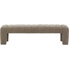 image:imageSAFAVIEH Couture Collection  Bellisima Amber Channel Tufted Chenille Bench Modern Upholstered Accent Seating SFV5127JTaupe
