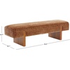 image:imageSAFAVIEH Couture Collection  Kandiss Dark Green Chenille Bench with Brown Wood Legs Modern Upholstered Seating SFV5117EAmberBrown