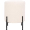 image:imageSAFAVIEH Couture Collection Jessa IvoryBrass Boucle Round Ottoman Fully AssembledIvoryBlack
