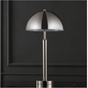 image:imageSAFAVIEH Couture Lighting Collection Harvey Modern Metal Dome Gold 26inch Bedroom Living Room Home Office Desk Nightstand Table Lamp LED Bulb IncludedNickle