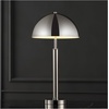 image:imageSAFAVIEH Couture Lighting Collection Harvey Modern Metal Dome Gold 26inch Bedroom Living Room Home Office Desk Nightstand Table Lamp LED Bulb IncludedNickle