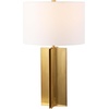 image:imageSAFAVIEH Couture Lighting Collection Rollins Square Metal GoldWhite 27inch Bedroom Living Room Home Office Desk Nightstand Table Lamp LED Bulb Included