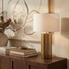 image:imageSAFAVIEH Couture Lighting Collection Rollins Square Metal GoldWhite 27inch Bedroom Living Room Home Office Desk Nightstand Table Lamp LED Bulb Included
