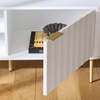 image:imageSAFAVIEH Furniture  Hilsa Media Stand for TVs up to 65  White amp Gold 3Door Entertainment Media Console  Storage Cabinet for Living Room Bedroom MED3117AWhiteGold