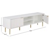 image:imageSAFAVIEH Furniture  Hilsa Media Stand for TVs up to 65  White amp Gold 3Door Entertainment Media Console  Storage Cabinet for Living Room Bedroom MED3117AWhiteGold
