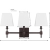 image:imageSAFAVIEH Lighting  Clelia 3Light 212Inch Wall Sconce  Brass  Fabric Shade  Modern 3Light Design  Ideal for Vanity Hallway Bedroom Bathroom  LED Bulbs Included SCN4123BBlack