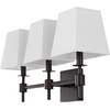 image:imageSAFAVIEH Lighting  Clelia 3Light 212Inch Wall Sconce  Brass  Fabric Shade  Modern 3Light Design  Ideal for Vanity Hallway Bedroom Bathroom  LED Bulbs Included SCN4123BBlack