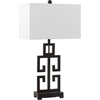 image:imageSAFAVIEH Lighting Collection  Greek Key Table Lamp Set of 2  Antique Gold Metal Base with White Fabric Shade LED Bulbs Included 29Inch Bedroom Living Room Desk Lamps LIT4305ASET2Oil Rub Bronze  Set of 2