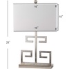 image:imageSAFAVIEH Lighting Collection  Set of 2 Greek Key Modern Gold 24Inch Table Lamps White Rectangular Shade LED Bulbs Included Bedroom Living Room Home Office LIT4160CSET2Chrome  Set of 2