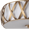 image:imageSAFAVIEH Lighting Collection Charing Modern Farmhouse Antique Gold 15inch Diameter Flush Mount Ceiling Light Fixture LED Bulbs IncludedGold