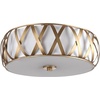 image:imageSAFAVIEH Lighting Collection Charing Modern Farmhouse Antique Gold 15inch Diameter Flush Mount Ceiling Light Fixture LED Bulbs IncludedGold