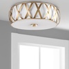 image:imageSAFAVIEH Lighting Collection Charing Modern Farmhouse Antique Gold 15inch Diameter Flush Mount Ceiling Light Fixture LED Bulbs IncludedGold