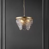 image:imageSAFAVIEH Lighting Collection Chrys GlassGold 3Light Adjustable Hanging Adjustable Chandelier Light Fixture LED Bulbs Included