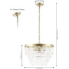 image:imageSAFAVIEH Lighting Collection Chrys GlassGold 3Light Adjustable Hanging Adjustable Chandelier Light Fixture LED Bulbs Included